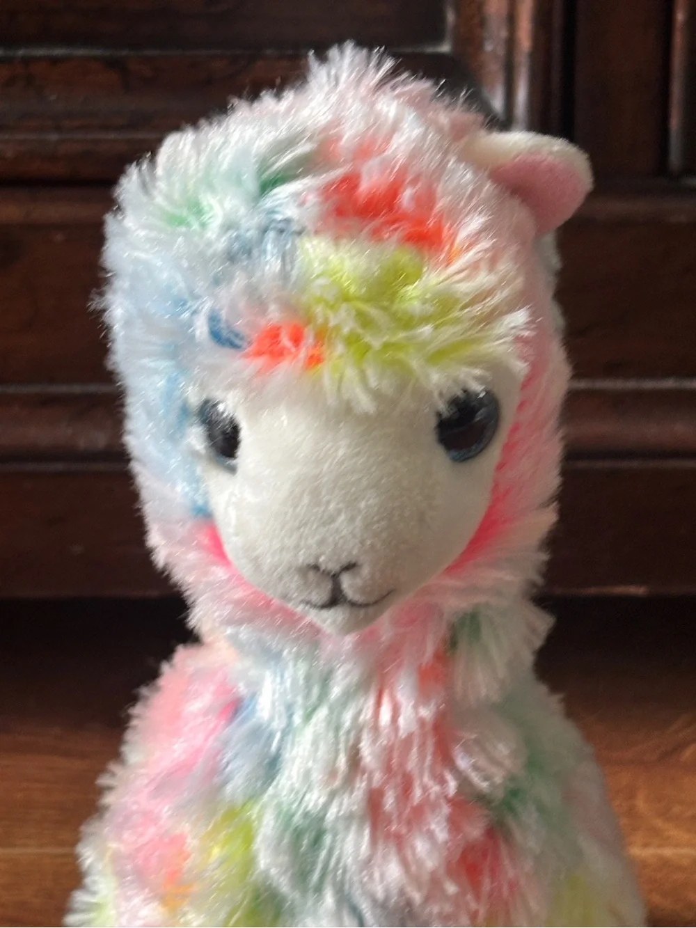 lola Pastel Rainbow Llama Plush - Pink, Yellow, Blue, Green